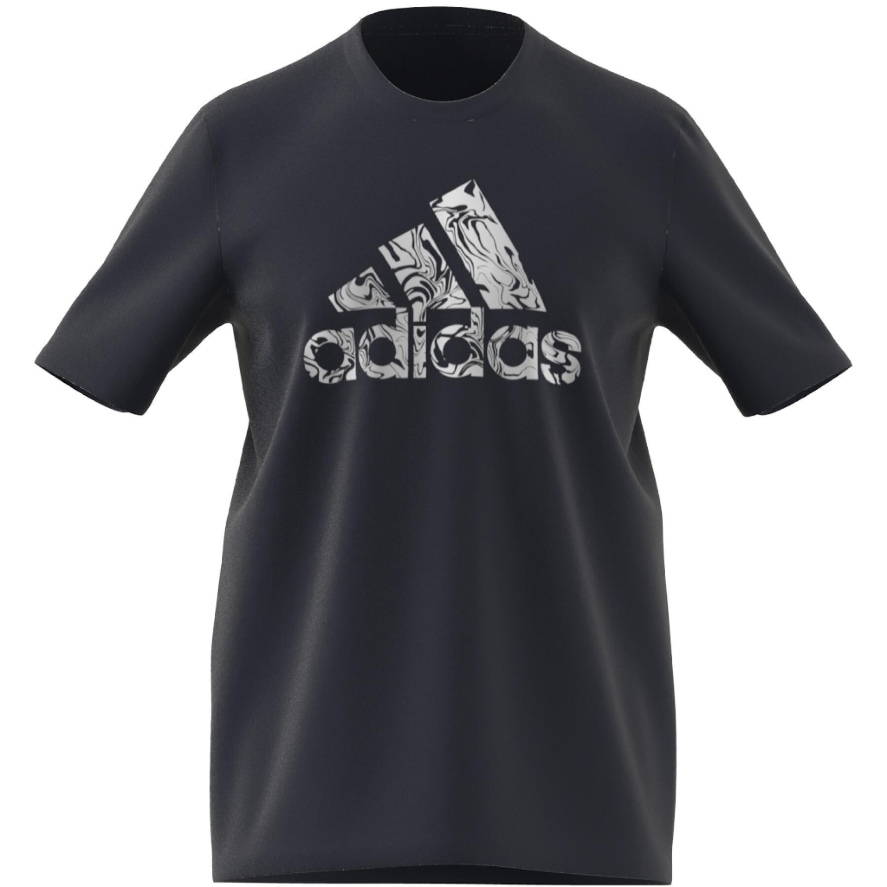 T-shirt gráfica com emblema desportivo de alumínio líquido adidas