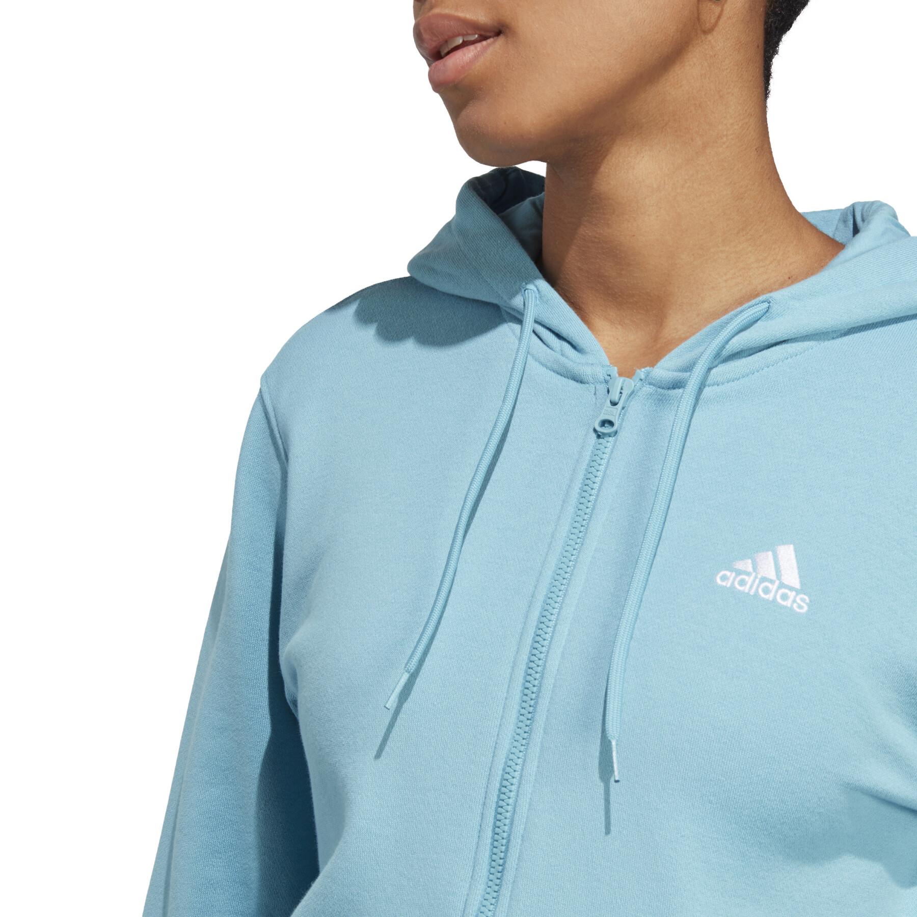 Sweatshirt capuz de velo de mulher com fecho de correr adidas Essentials
