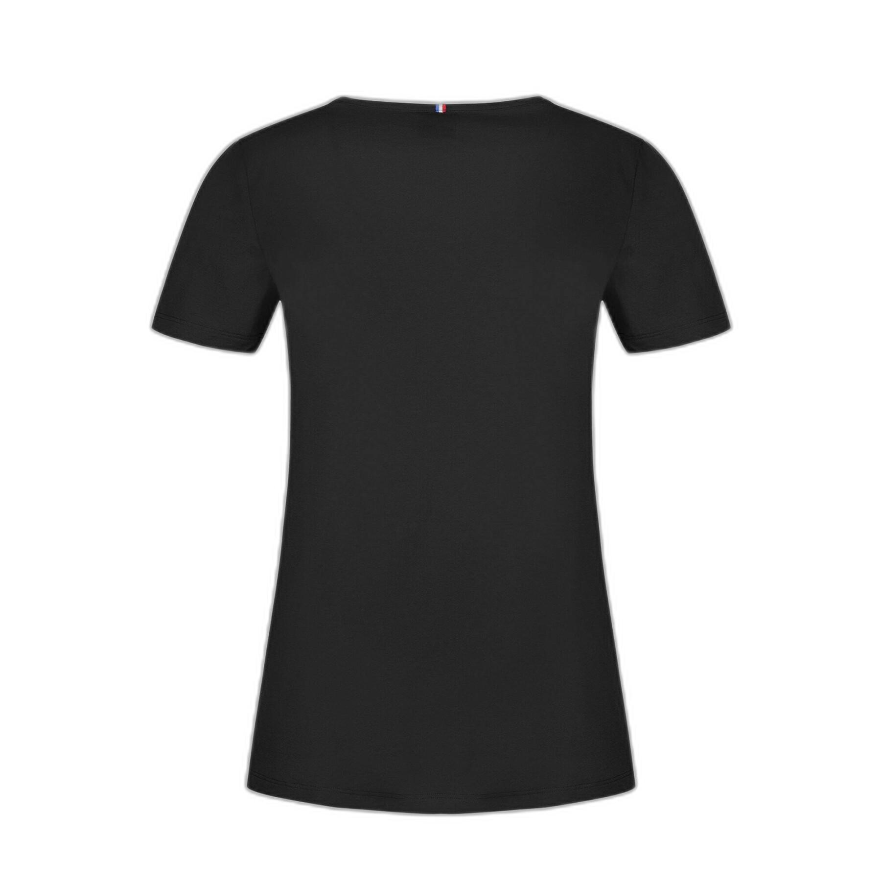 T-shirt de manga curta em V das mulheres Le Coq Sportif Ess Col V N°1