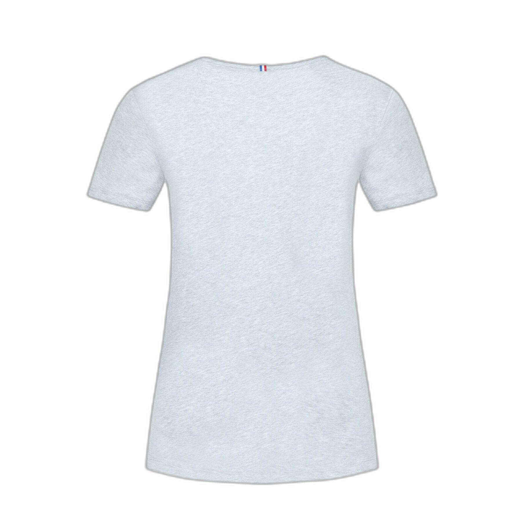 T-shirt de manga curta em V das mulheres Le Coq Sportif Ess N°2