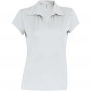 Camisa pólo desportivo feminina de manga curta Proact blanc